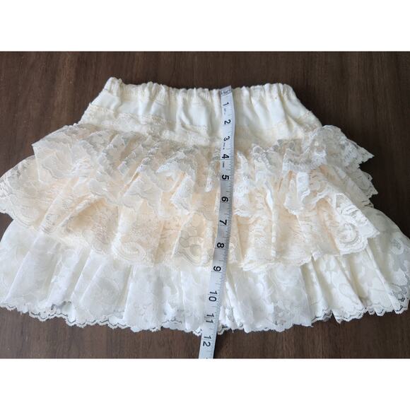 Baby Bonbons French Vintage Inspired Girl's Layered Lace Ivory Tutu Skirt OS - Picture 5 of 6
